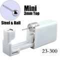 Disposable ear piercing gun with 3mm surgical steel ball stud in white plastic casing - Silver 3mm Ball
