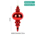 Red shiny spindle Christmas ornament 32cm PVC spindle decoration for tree - Style 6 (Red Glossy Spindle 32x15cm)