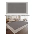 Modern rectangular rug in Xueyan grey with premium waterproof high-density loop pile - Looped Cotton Fabric - Xueyan / 100cm X 200cm [upgraded Five-proof Fabric]