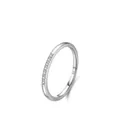 Minimalist S925 sterling silver ring featuring delicate micro-pave cubic zirconia stones - US 5 / Silver