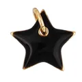 Black enamel and gold plating five-pointed star pendant with polished finish - Star Shape-Black
