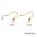 18k gold plated stainless steel earring hooks with spring and ball for DIY jewelry making - Spiral Earring Hooks - Gold
