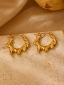 Golden irregular wavy metal earrings with a fluid liquid design on stone background - 18K Gold Irregular (1188)