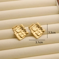 Modern 18K gold plated abstract stud earrings with unique hammered texture and dimensions - R186 Wrinkle Style 2 / Gold