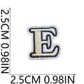 Detailed embroidery texture of small cream and navy letter E patch with 2.5cm size markings - E (Beige)
