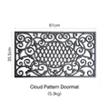 Zerbino in ghisa stile antico con decoro a nuvole, dimensioni 61x35,5cm, nero - Nuvola portafortuna