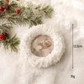 White foam Christmas ball ornament with pearls, beads and custom photo insert - White Round Frame Pendant