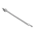 Silver stainless steel extension chain with lobster clasp and S.Steel engraved tag - Silver Engraved Tapered Rectangle