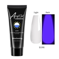 Luminous acryl gel LU01 showing white in light and blue-purple glow in the dark - Luminous White (LU01)