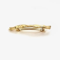 Minimalist square geometric hair clip with irregular lava texture in golden finish - Gold Crinkle