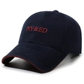 Cappellino da baseball blu navy con ricamo NY&ED rosso e dettagli a contrasto - Regolabile / Blu navy