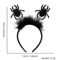 Halloween Spinnen Haarreif mit Federn und Pailletten für Party Haarschmuck - Schwarze Feder Spinne Haarband