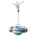 Jouet distributeur de friandises pour chat en forme d'OVNI bleu avec plume - Distributeur de friandises Culbuto Plateau Tournant / Bleu