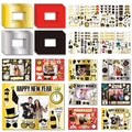 DIY New Year photo frame kit with gold, silver, red, and black glitter party props - XK New Year Party DIY Photo Frames