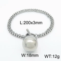 Bracciale argento con chiusura OT e ciondolo a sfera a specchio da 18mm, lungo 200mm - Bracciale Color Acciaio (KB154291-Z)