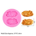 Pink silicone mold for Chinese auspicious cloud patterns with two golden finished samples - B167 / Pink