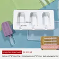 3-vaks witte siliconen ijsvorm met stokjes en geribbelde textuur 176x88x19mm - 3-Vaks Klassiek Gestreept Ijs XG-58