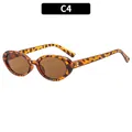 Gafas de sol ovaladas retro con montura de carey leopardo y lentes marrones protección UV - Montura Leopardo Lentes Té