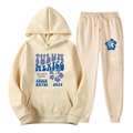Ensemble sweat à capuche et pantalon en polaire beige avec imprimé Tulum Mexico Surf - L (XXL) / Haut Et Bas / Beige (43)