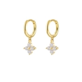 Elegant gold clover tassel earrings with full crystal inlay and premium chain design - Gold Clover Earrings