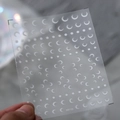 Adhesive nail art sticker KX150 featuring translucent crescent and dot patterns - Minimalist Crescent Wave Dots Style (KX150)