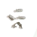 Universal 14k gold-filled clasp with micro-set zircon stones on white background - Bead Bail / White Gold