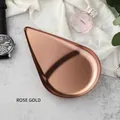 Elegant rose gold stainless steel tray with mirror finish for luxury cosmetic storage - Stainless Steel / Waterdrop Shape Rose Gold (18*10.5cm)