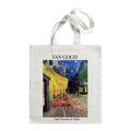 Van Gogh Cafe Terrace at Night art print canvas tote bag with thick cream fabric - Cafe Terrace Square