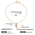Goldene Edelstahlkette mit Süßwasserperlen, 45cm Länge und detaillierten Maßen - Hellvioletter Edelstein (JDN0303030-7)