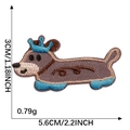 Dackel-Stickerei-Aufnäher mit blauer Krone, 3 cm x 5,6 cm für DIY-Zubehör und Taschen - Dackel mit blauer Krone