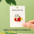 Cute panda astronaut enamel pin riding a rocket, unique Chinese space theme accessory - Astronaut Rocket Panda