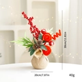 Pianta di Natale 30cm in iuta con bacche rosse, pigne e decorazioni a spirale rossa - Stile Bacche Rosse a Spirale