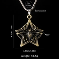Collana vintage a stella di ragno in acciaio inossidabile con ciondolo in lega di bronzo - Catena in acciaio inossidabile da 70 cm / Bronzo