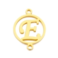 DIY stainless steel double-circle hollow letter E pendant in golden finish - Letter E(KLJ5120-Z)