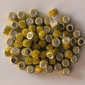 Detailed close-up of yellow rhinestone-encrusted large hole beads for DIY jewelry making - Lemon Yellow