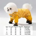 Quilted pet four-legged pants with detailed size chart for small dogs in winter - L / Brown Full Wrap (Winter Warm Style)
