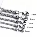 Confronto delle dimensioni per bracciali a catena intrecciata da 5 mm a 2 mm di larghezza - 2.0mm*45cm / Color Acciaio
