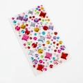 Autocollants strass 3D colorés en formes de cœur et rondes pour décorations - Grand Ciel Étoilé Carré
