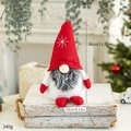 Detailed view of red Christmas gnome plush decoration with specific size measurements - Red Hat Gnome