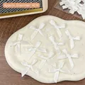 Mini white satin ribbon bow for DIY crafts, measuring approximately 4cm in diameter - 4cm/10Pcs / Wide White