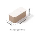 Dual-slot jewelry ring display stand with champagne gold base and white cushion - Rounded Double Ring Holder (White/Champagne)