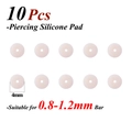10-pack of 4mm translucent silicone piercing discs for 0.8mm-1.2mm needle healing - 4mm-10Pcs / Nude