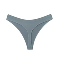 Seamless stretch thong in grey-blue color for fitness and sports wear - Silver Gray