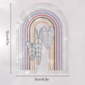Rainbow leaf pattern suncatcher window film dimensions 12cm by 11cm on white background - RPS080: Rainbow Leaf Texture Prism