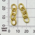Golden 5cm adjustable extension chains for DIY jewelry making with mm scale ruler - 10Pcs Gold 4-Link Chain 27x7mm