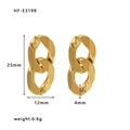 Orecchini a maglie geometriche irregolari in acciaio inossidabile placcato oro 18K con misure - Oro 18K / Oro 18K (HF-E3199)
