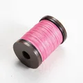 0.4mm pink waxed polyester thread spool for hand sewing on a dark brown bobbin - 0.4mm/110m / #31 Barbie Pink
