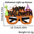 Gafas de Happy Halloween con purpurina naranja con luces LED y adornos de fantasmas - Sombrero de Bruja Esqueleto Luminoso