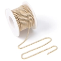Élégante chaîne à griffes en perles dorées avec perles blanches et strass pour bijoux DIY - 10 Yards/Rouleau