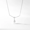 Elegante collana a nodo in acciaio al titanio argento con ciondolo a perla - Argento